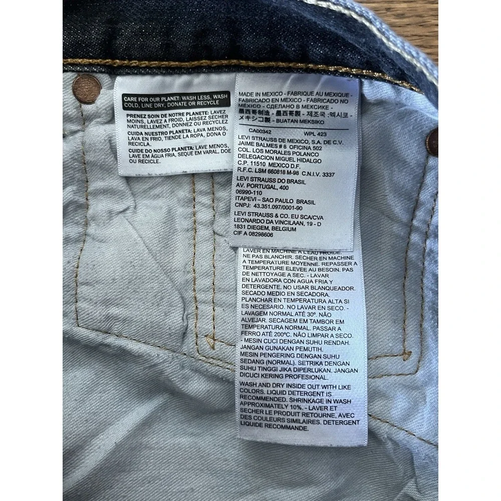 Levi's 501-0226 Jeans Black Stonewash Button Fly Straight Leg 40x32 actual:37x29
